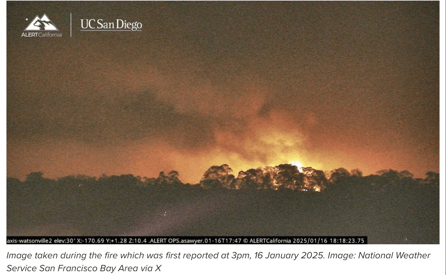 Fire at Moss Landing